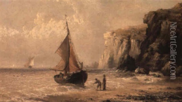 Coming In To Shore Oil Painting - Henry Redmore