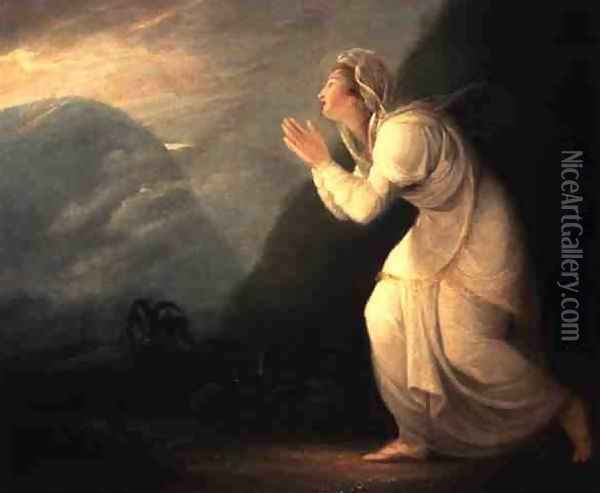 Persian Lady Worshipping the Rising Sun 1784 Oil Painting - Maria Hadfield Cosway