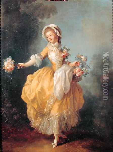 Dancer with a Bouquet Oil Painting - Jean-Frederic Schall