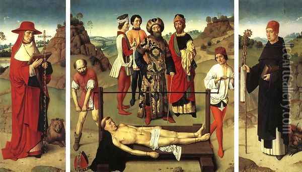 Martyrdom of St Erasmus (triptych) 3 Oil Painting - Dieric the Elder Bouts