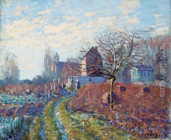 Gelee Blanche - Ete De La Saint-martin Oil Painting - Alfred Sisley