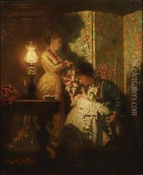 Een Trotse Moeder Oil Painting - Henri van Seben
