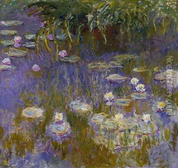 Yellow And Lilac Water Lilies Oil Painting - Claude Oscar Monet
