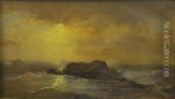 Rocky Seascape Oil Painting - Frederick William Jackson