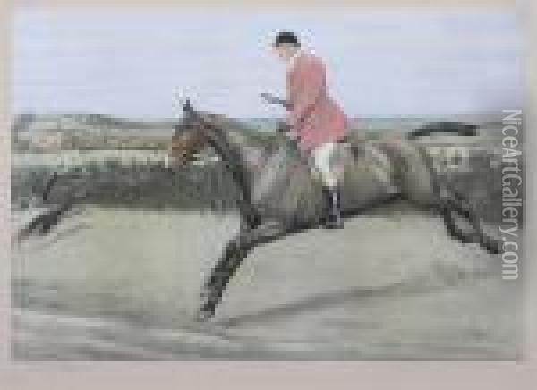 Earl Of Lonsdale - Master Of The Quorn In Pencil Oil Painting - Cecil Charles Aldin