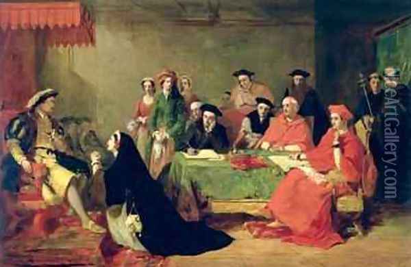 The Trial of Catherine of Aragon 1485-1536 Oil Painting - Henry Nelson O'Neil