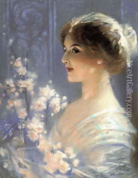 Portrait of a Lady Oil Painting - Hans Schlimarski