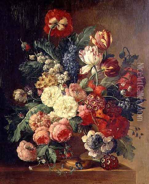 Still Life of Flowers in a Vase Oil Painting - Jan Van Huysum