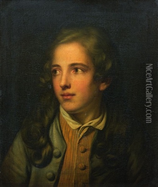 Jeune Homme En Buste Oil Painting - Jean Baptiste Greuze