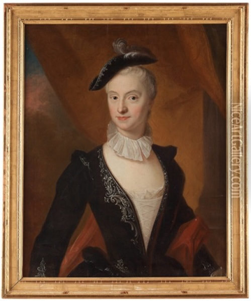 Jakobina Sofia Psilanderhielm (1733-1768), Married Wadenstierna Oil Painting - Johann Henrik Scheffel