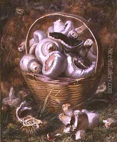 Mushrooms Oil Painting - Jabez Bligh