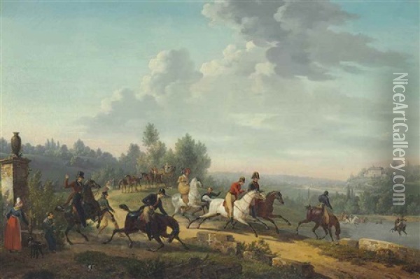 La Chasse A Courre Oil Painting - Edouard Swebach