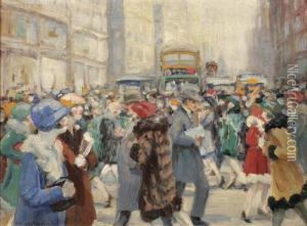 On Fifth Avenue Oil Painting - Orlando Rouland