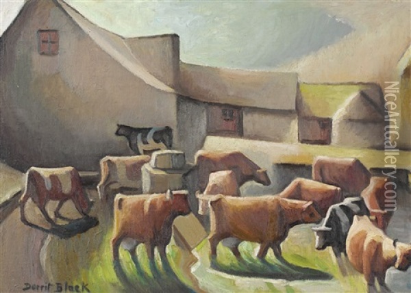 A Dorset Farmyard Oil Painting - Dorrit Black