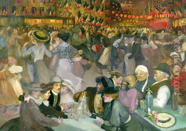 Ball on the 14th July Oil Painting - Theophile Alexandre Steinlen