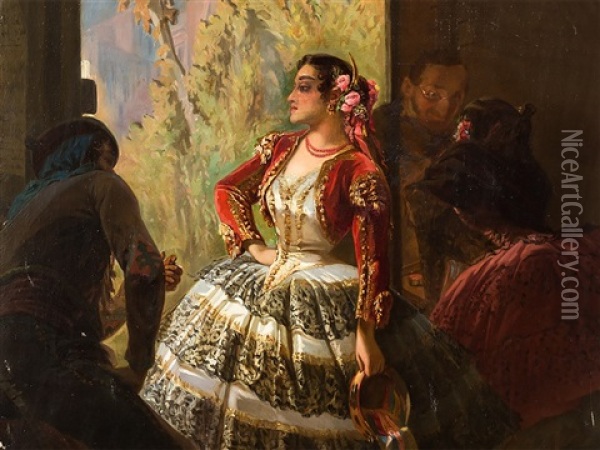 Spanish Dancer Oil Painting - Eugene Giraud