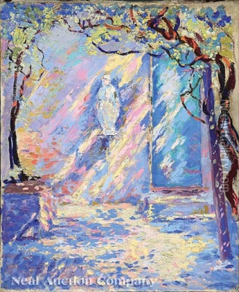 Shrine Of The Virgin - Afternoon Sunlight Oil Painting - Anne Wells Munger
