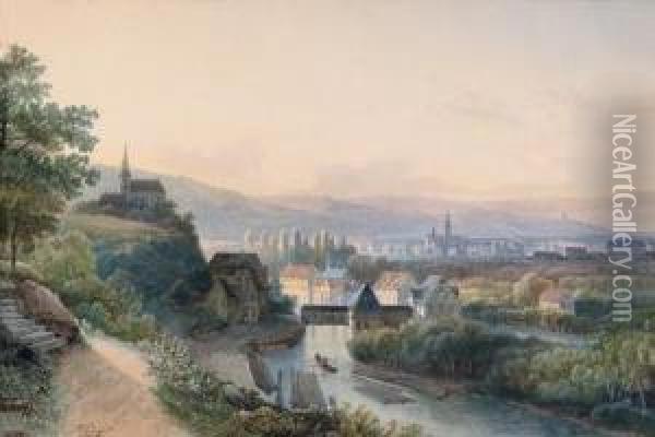 Die Umgebung Von Stuttgart Oil Painting - Pieter Francis Peters