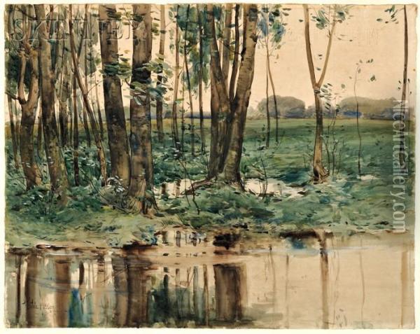 Woodland Scene Oil Painting - Frederick Childe Hassam