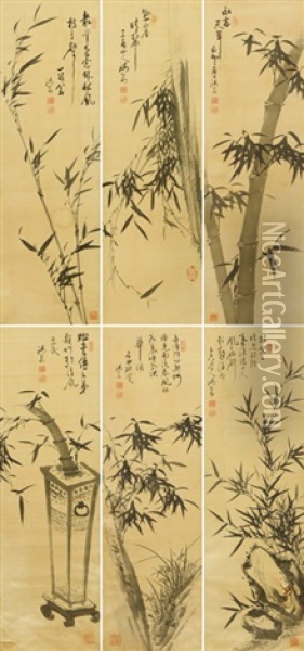 Bamboo (6 Works) Oil Painting -  Kim Kyu-jin
