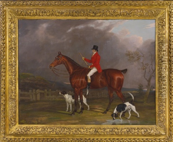 A Huntsman And Hounds Oil Painting - David (of York) Dalby