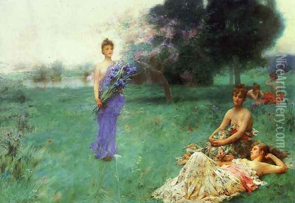 Fleur de Luce Oil Painting - Henry Siddons Mowbray