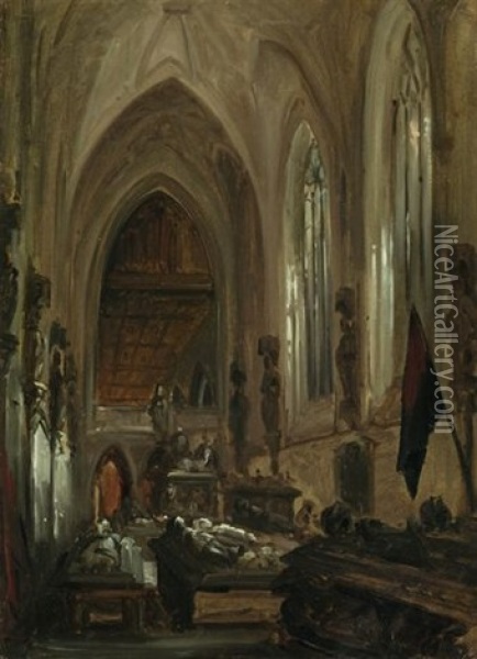 The Vault Of The Dukes Von Wurttemberg Oil Painting - Friedrich Eibner