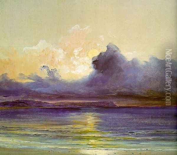 Sunset at Sea Oil Painting - Charles Blechen