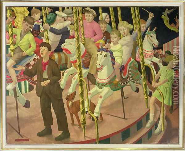 The Merry-Go-Round, 1924 Oil Painting - Ernest Procter