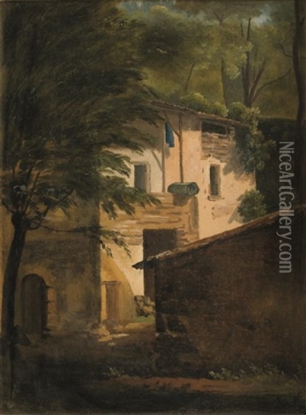Une Maison Dans Les Bois Oil Painting - Alexandre Calame