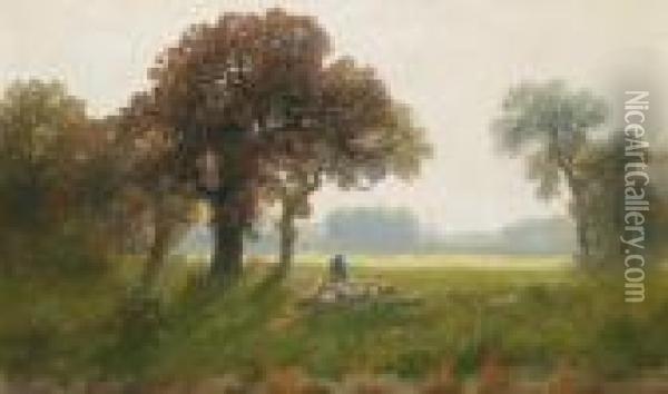 Ritorno Della Pastora Con Il Suo Gregge Oil Painting - Adolf Kaufmann