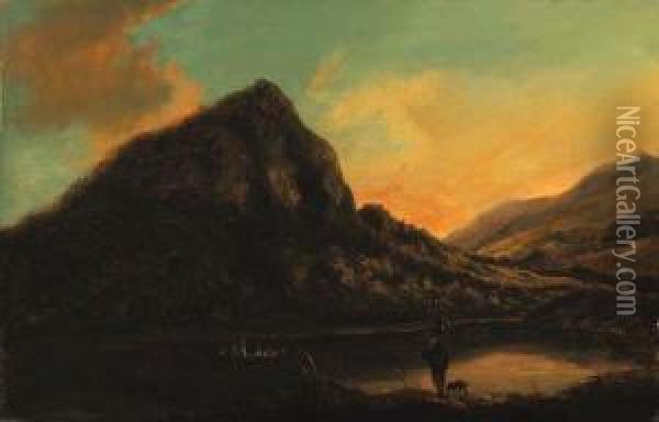 Eagle's Nest, Lower Lake Killarney Oil Painting - William Ashford