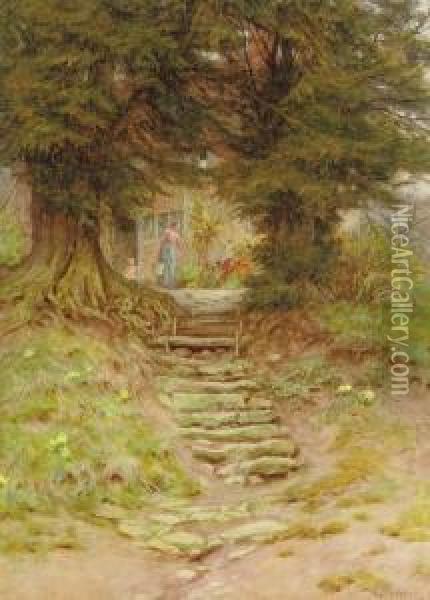 A Cottage Near Crocken Hill, Kent Oil Painting - Helen Mary Elizabeth Allingham