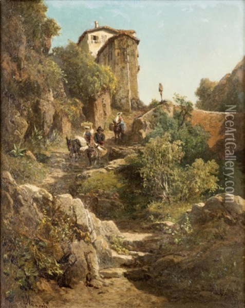 Le Chemin Sinueux Oil Painting - Leopold Munsch