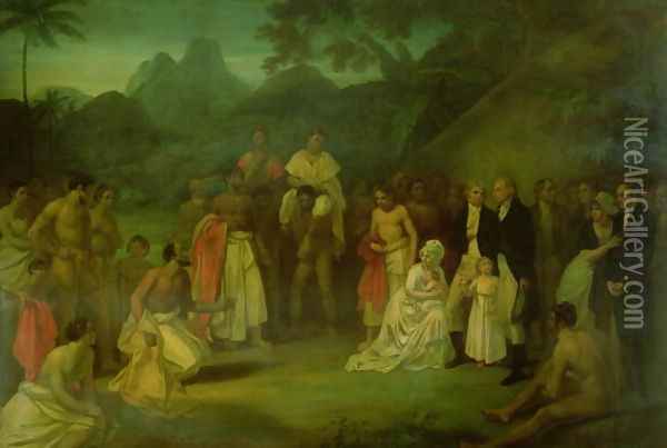 The Cession of Matavi by the High Priest of Tahiti Oil Painting - Robert Smirke