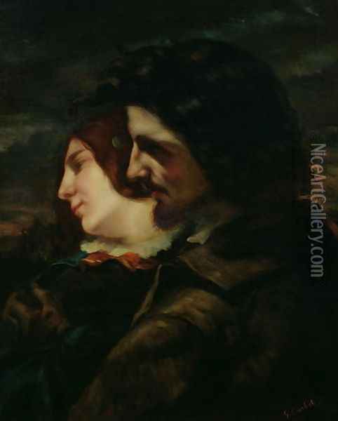 The Lovers in the Countryside, after 1844 Oil Painting - Gustave Courbet