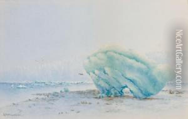Muir Glacier Oil Painting - Theodore J. Richardson