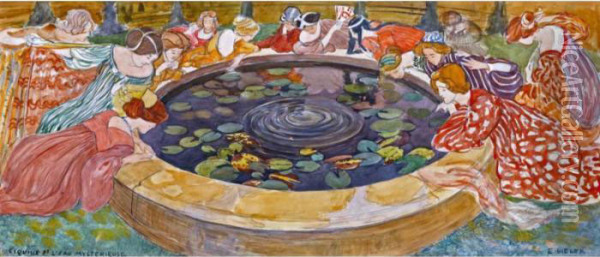 Esquisse Pour L'eau Mysterieuse Oil Painting - Ernest Bieler
