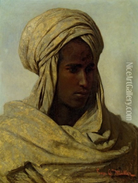 Portrat Eines Beduinen Oil Painting - Carl Leopold Mueller