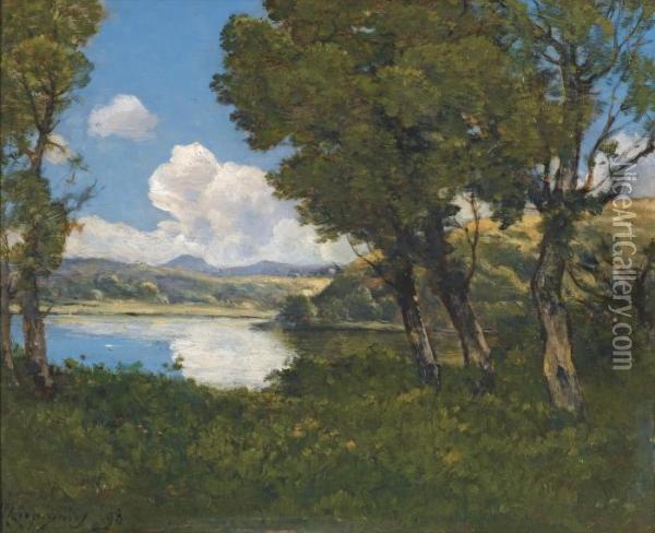 Au Bord Du Lac Oil Painting - Henri-Joseph Harpignies