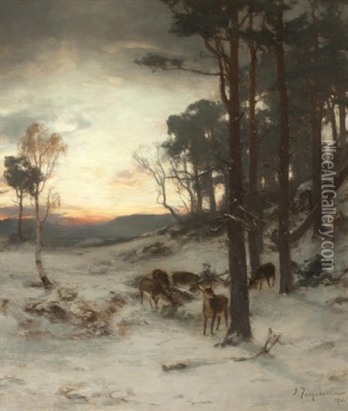 The Glow Of A Winter's Day Oil Painting - Joseph Farquharson
