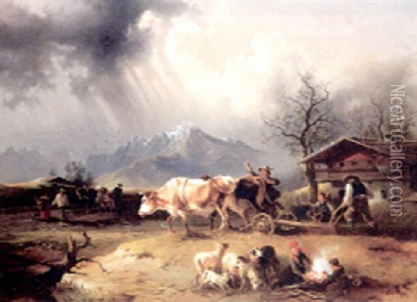 Nach Dem Gewitter Oil Painting - Friedrich Gauermann