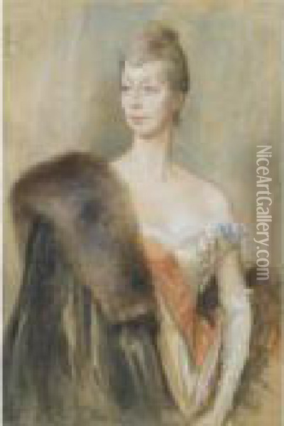 Tanskan Prinsessa Marien 
Muotokuva, Luonnos (portrait Study Of Princess Marie Of Denmark) Oil Painting - Albert Edelfelt