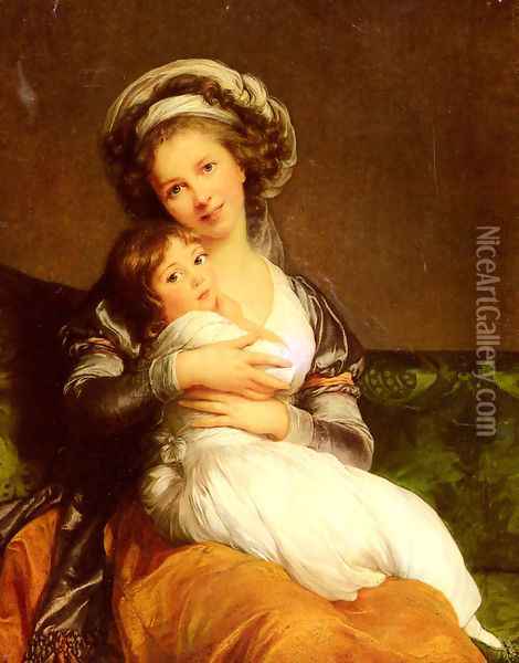 Madame Vigee-Lebrun et sa fille, Jeanne-Lucie-Louise (Mrs Vigee-Lebrun and her daughter, Jeanne-Lucie-Louise) Oil Painting - Elisabeth Vigee-Lebrun