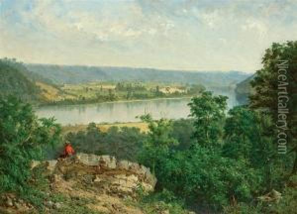 Hudson River View Oil Painting - Alexander Helwig Wyant