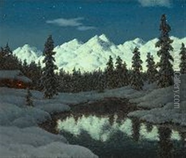 Engadine In Snow Oil Painting - Ivan Fedorovich Choultse