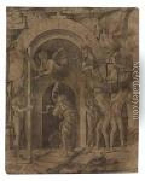 Descent To Hell Oil Painting - Andrea Mantegna