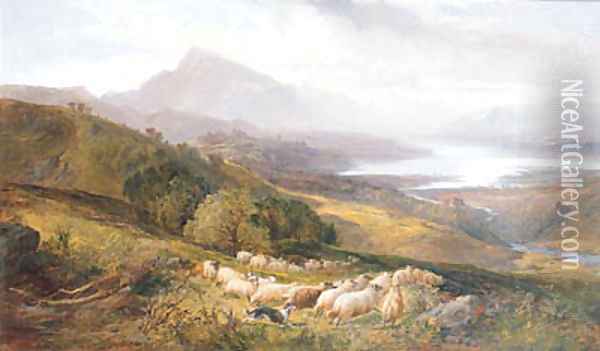 Collecting the Flock Oil Painting - Joseph Denovan Adam