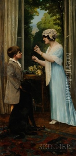 The Good Son And His Faithful Companion Oil Painting - Arthur (Prof.) Fischer