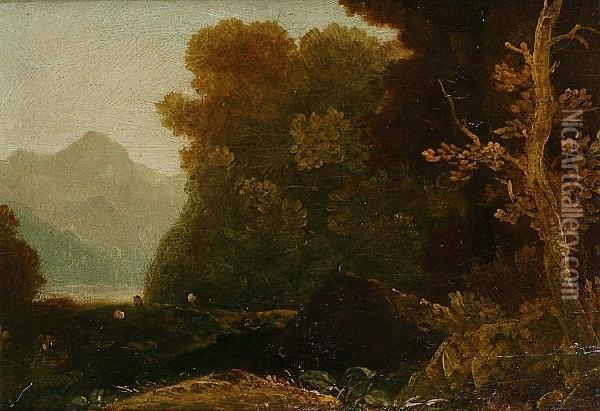 A Scottish Landscape Oil Painting - John, Rev. Thomson Of Duddingston